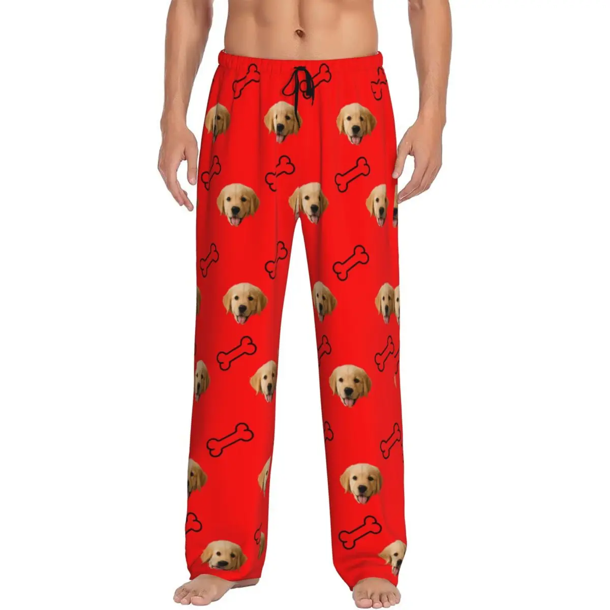 

Custom Personalized Pet Dog Face Pajamas Pajama Pants Men Lounge Sleep Drawstring Sleepwear Bottoms with Pockets