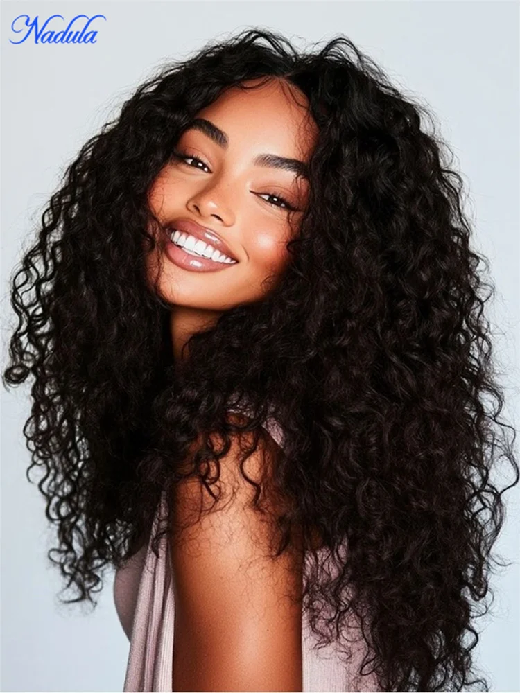 

Nadula Blend & Secure Flip Over Headband Human Hair Wig Water Wave Wigs With Adjustable Drawstring Headband Wig