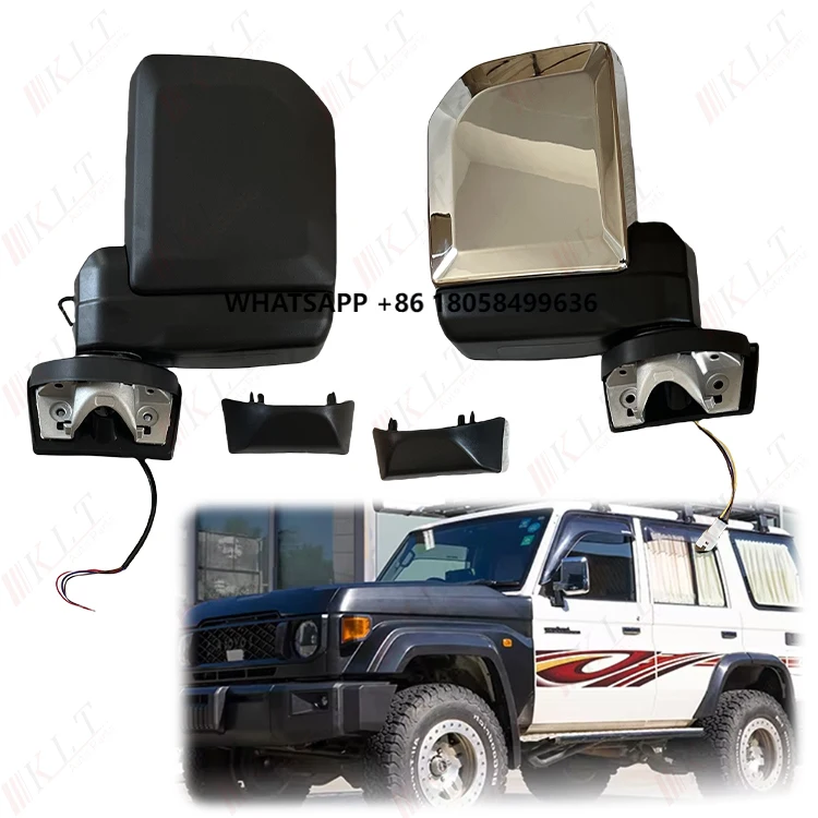 

KLT 2024 Chrome and Black Rear View Side Mirror Assembly for Old to New with Landcuiser LC70series