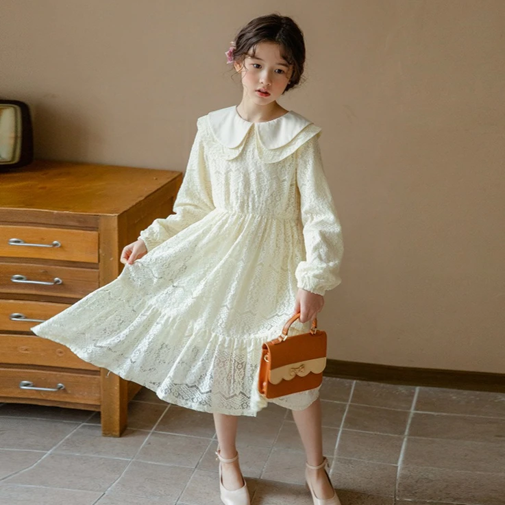 Girls Dress 2026 Spring and Summer New Children's Clothes Girls Baby Fashion High Court Atmosphere Quality Lace Princess Dress