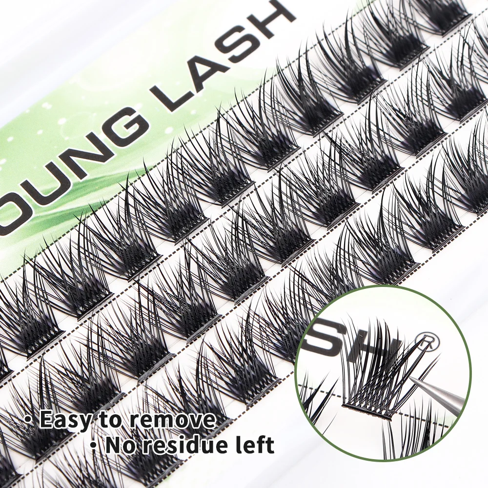 YOUNG LASH DIY Eyelashes Cluster Lashes  Extensions C D Curl  Premade Volume Fans Russian Fake Eyelashes Natural Makeup