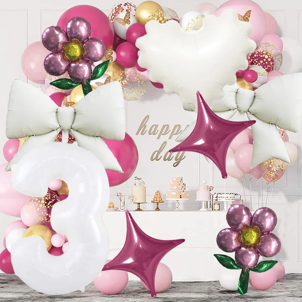 

Heart Bow Mylar Balloons for Girl Women Birthday Party Wedding Engagement Anniversary Decor Supplies Aluminium Foil Helium Ball
