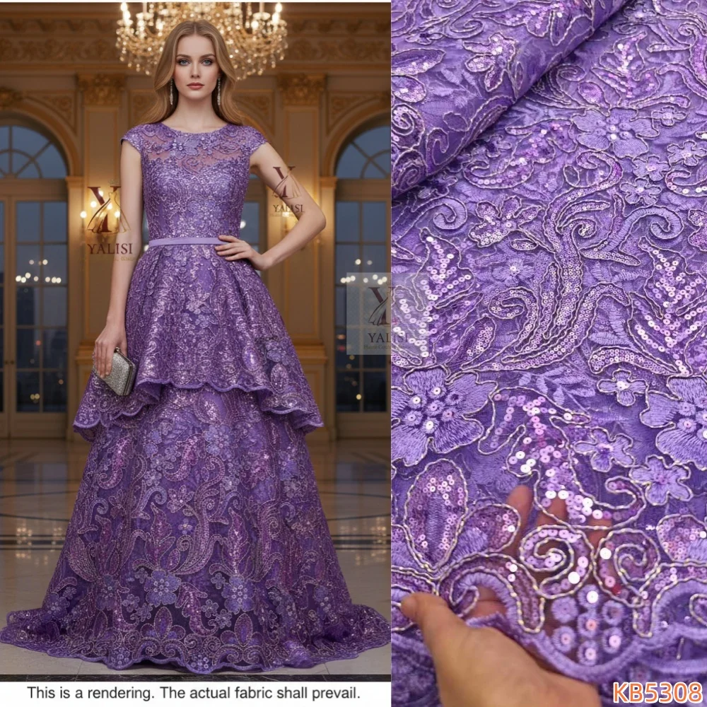 

Новая африканская ткань с пайетками 2026, белое кружево с пайетками, ткань из тюля, нигерийская ткань для женских вечерних платьев, материал для шитья, 5 ярдов