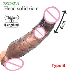 Fxinba 21/25/28 cm großer Penis -Extensor wiederverwendbar 8 Hauptverkauf Penic Deckung 28 cm - №8