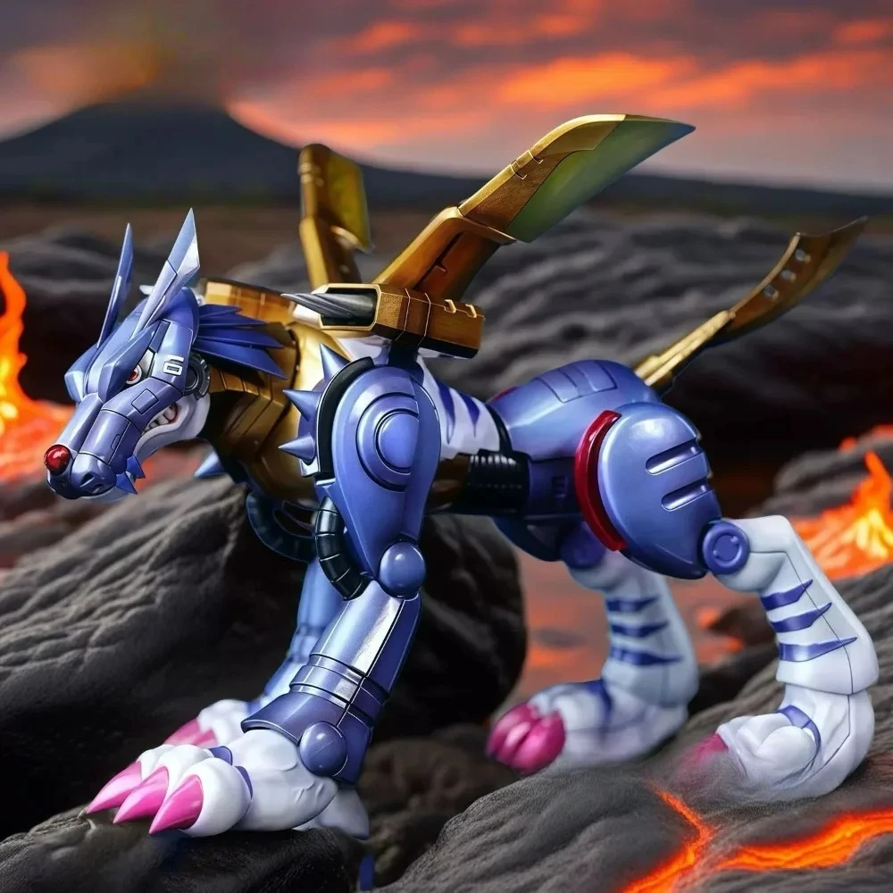 9cm Anime Digimon Adventure Figure Metal Garurumon Action Figures Pvc Collection Model Toys for Children Gifts