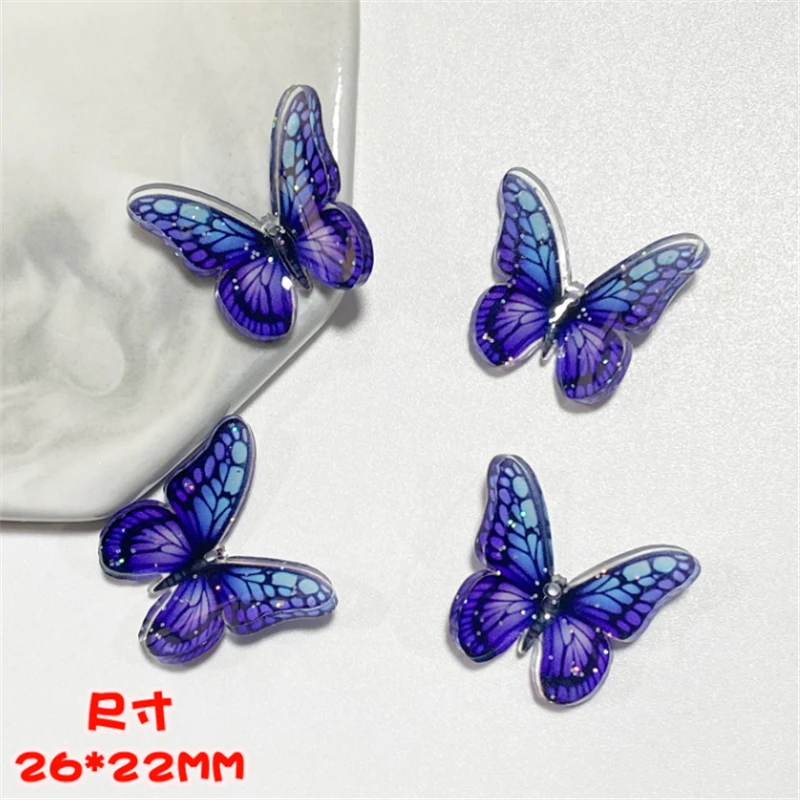 10Pcs New Creative Acetic Acid Animal Butterfly Beads Charm Connectors Diy Earrings Hair Jewelry Making Garment Accessories