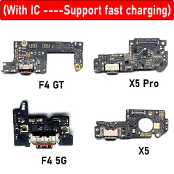 NEW USB Charging Port Microphone Dock Connector Board Flex Cable For Xiaomi Poco F5 F4 F3 GT X5 X6 Pro F4 5G M5S C61 C65 M6 4G