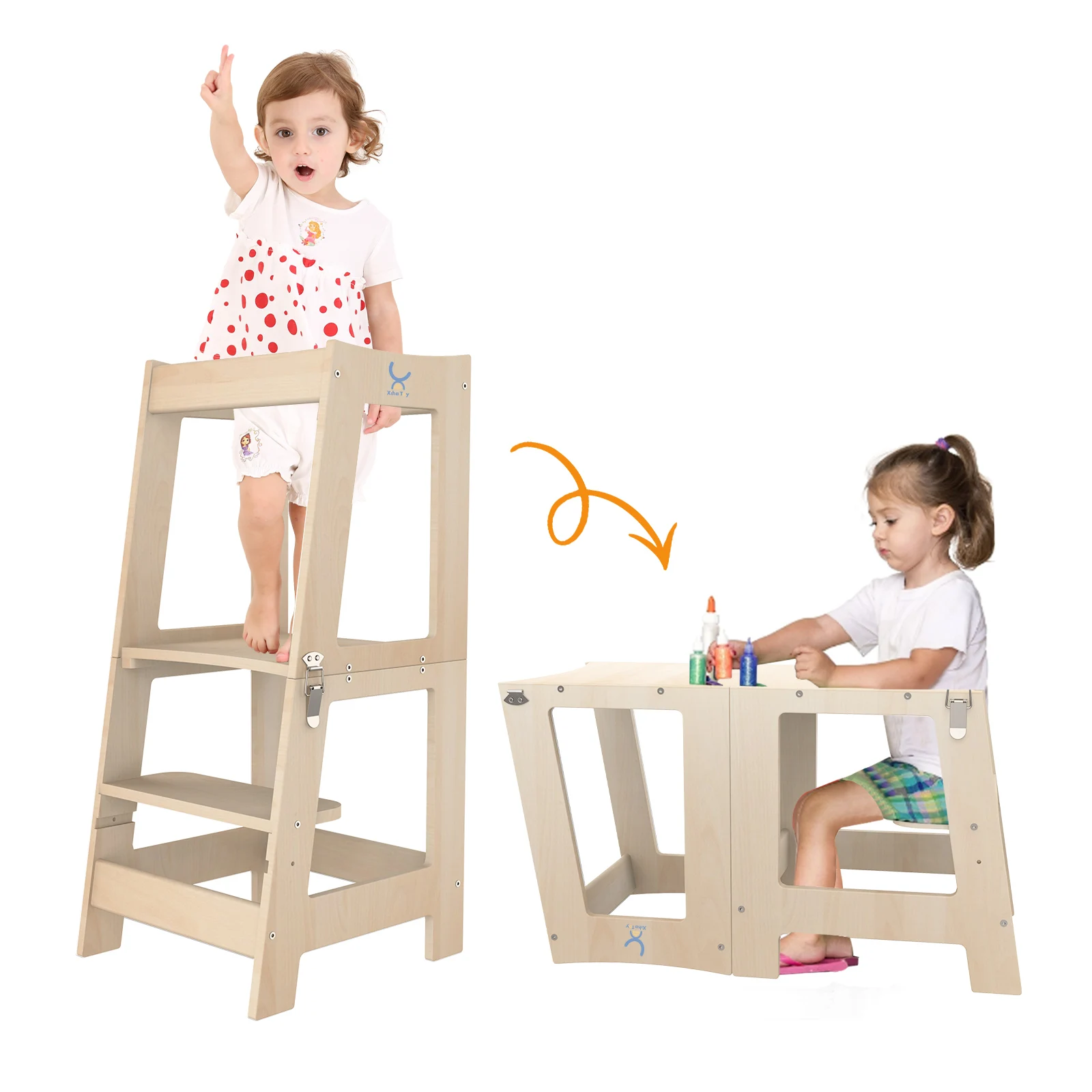 XIHAToy Standing Tower for Kids Kitchen Tower for Toddlers Child Stool Helper Folded Step-Up Toddler Helper