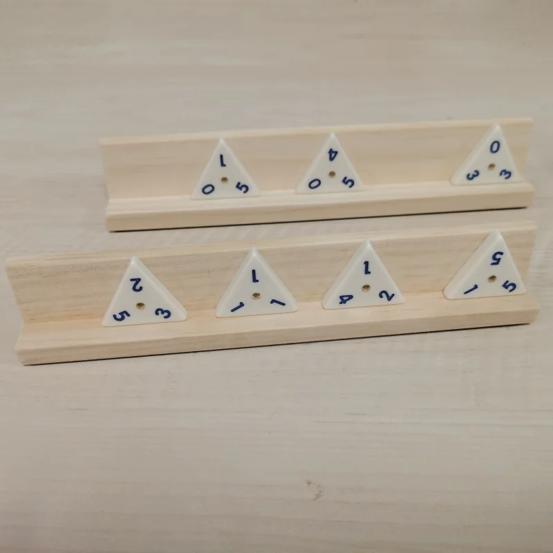 Ensemble de jouets de blocs de construction de loisirs, 56 pièces, comprend 4 supports en bois, jeu de Table de dominos triangulaires, dominos en mélamine