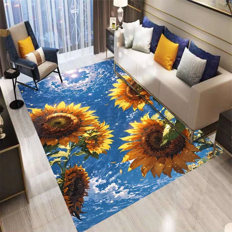 

Unique Blue Sky Flowers Plants Trees Carpets Bedrooms Living Rooms Balconie Non Slip Floor Mats Are It Can Also Be Used Outdoors