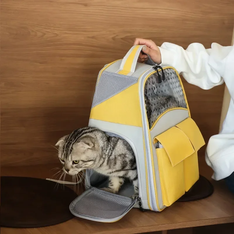 

Pet Portable Space Capsule with Cat Bag Portable Foldable Shoulder Bag Going Out Backpack Cartoon Cat Dog Bag