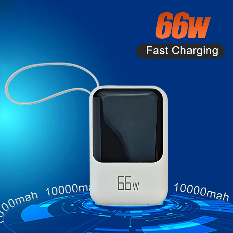 

10000mAh Mini Power Bank 66W Super Fast Charging PD 20W Portable External Battery Power Bank for iPhone Samsung Huawei Xiaomi