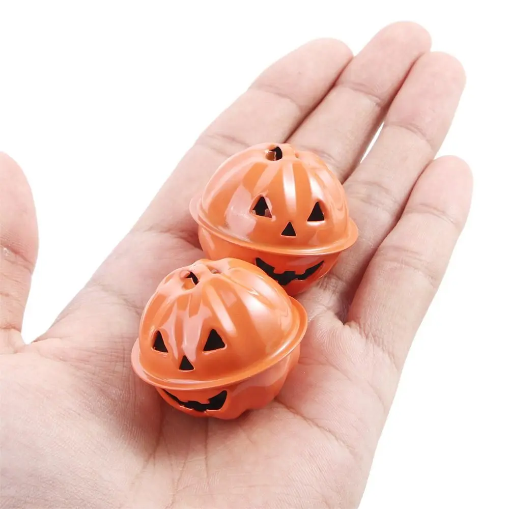 Decoração de Halloween Pumpkin Head Metal Bell, Decoração de festa engraçada, Pingente pendurado na árvore, Presentes para crianças, Crianças, 10pcs