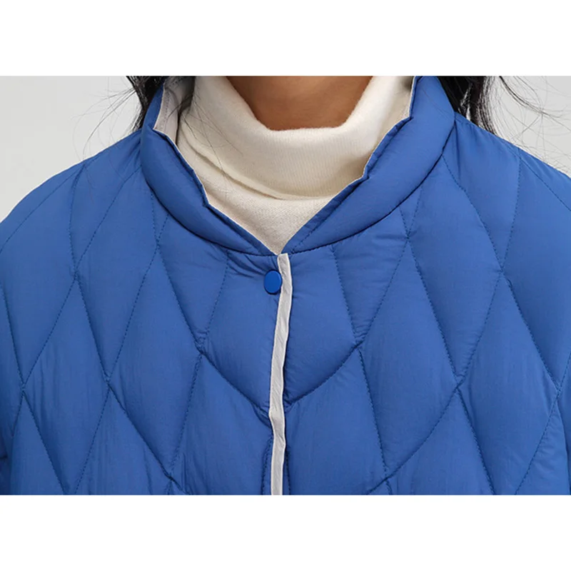 Women Down Jacket Casual Long sleeved Warm Outwear 2023 new Autumn and Winter Solid color Coats Female