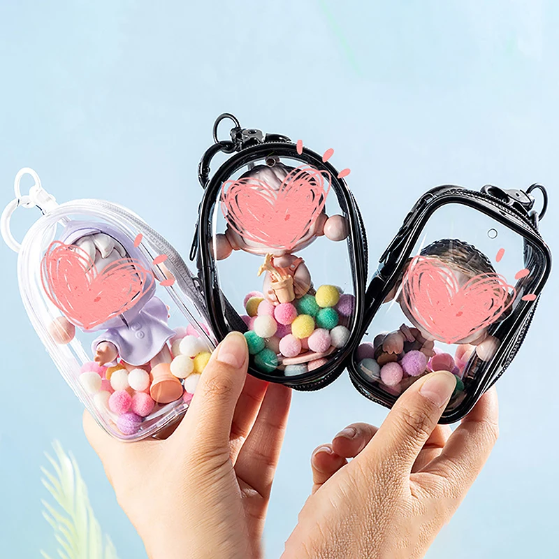 Transparent Storage Box Pouch Mystery Box Keychain Toy Display Storage Case Key Chain Bag Organizer Box Bag Thicken Classic