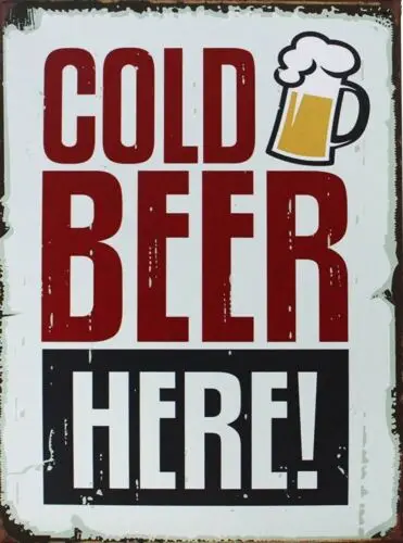 Cold Beer Here Retro Metal Wall Plaque Vintage sign a4