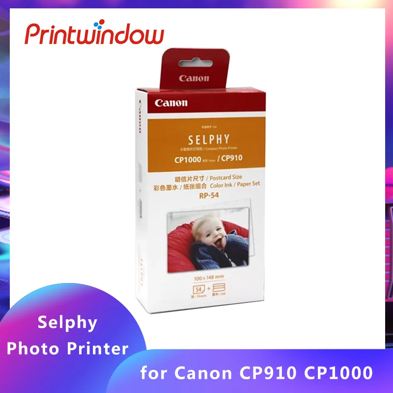 

Selphy Photo Printer RP54 For Canon CP910 CP1000 CP1200 CP1300 100mm*148mm Sublimation Photo Paper