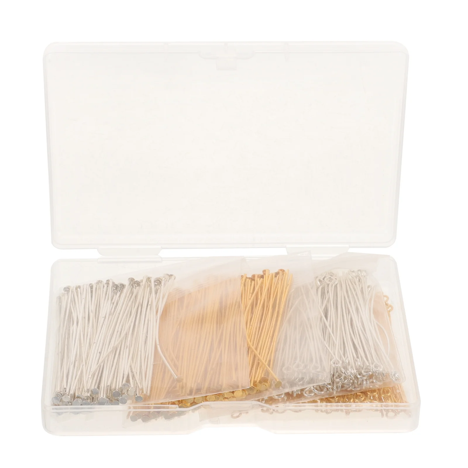 مجموعة من دبابيس صناعة المجوهرات ذات الرأس المسطح متعددة الأغراض لصنع القلائد والأساور والأقراط