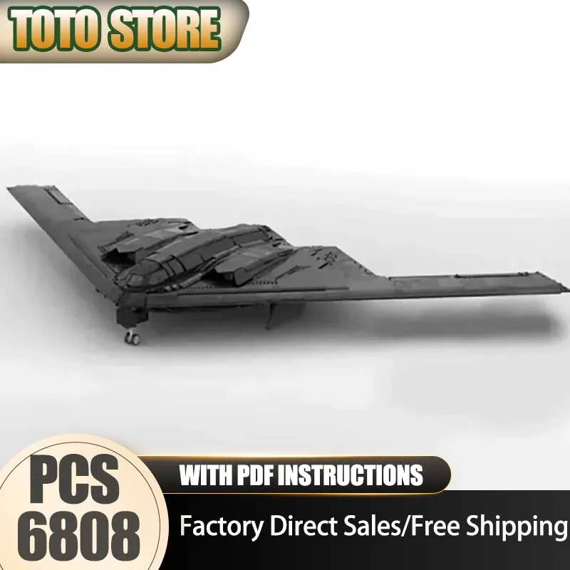 

Moc Building Bricks B-2 Spirit Stealth и стратегический бомбардировщик, модульный военный блок-истребитель, набор «сделай сам», сборка, подарки