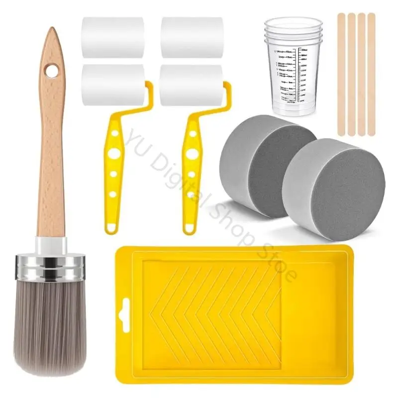 96BA 18 In 18Pcs Paint Application Set Essential Painting Brush Roller Tool Set