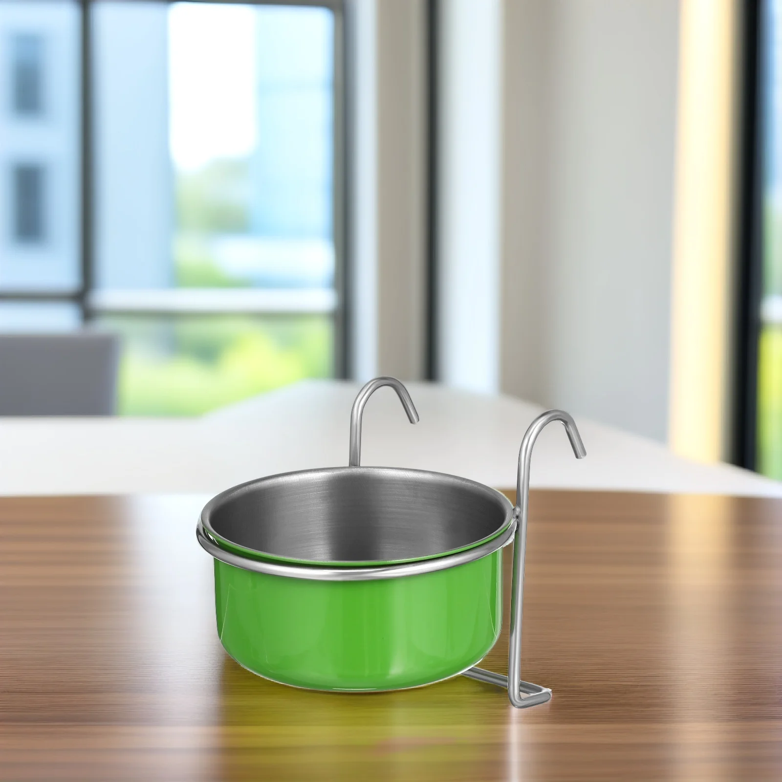 

Stainless Steel Food Bowl Parrot Cage Water Bird Dish Parakeet Feeding Drinking Fountain