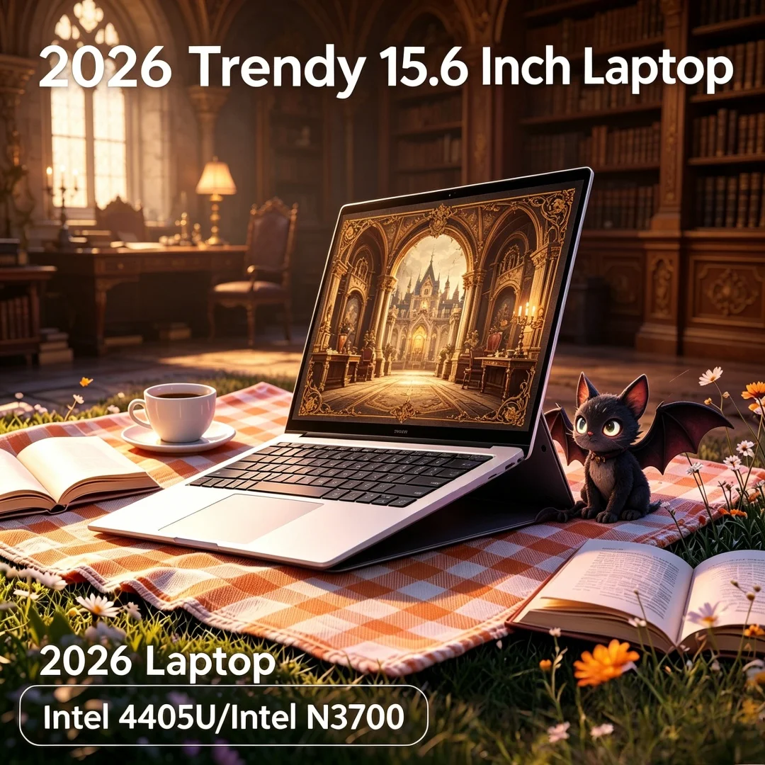 2026 New 15.6 Inch FHD Prismatic Superslim Laptop Intel N3700/Intel 4405U Win11 DDR4 16GB/32GB SSD Opulent Transnational Chic