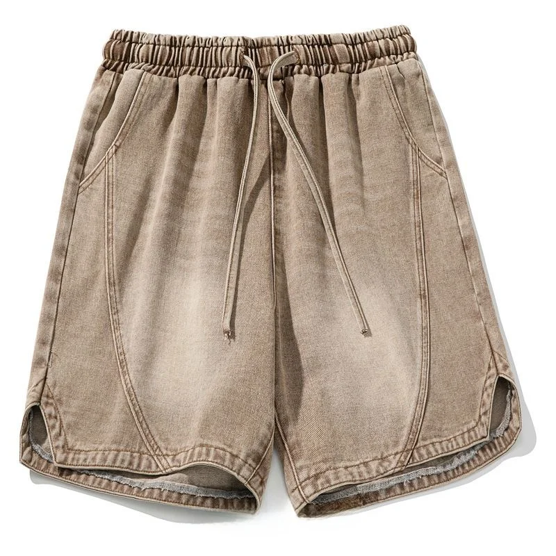 Verão 2026: Novidade! Shorts Jeans Retos Americanos Lavados da Moda para Homens e Mulheres - Calças Jeans Retrô de Algodão co...