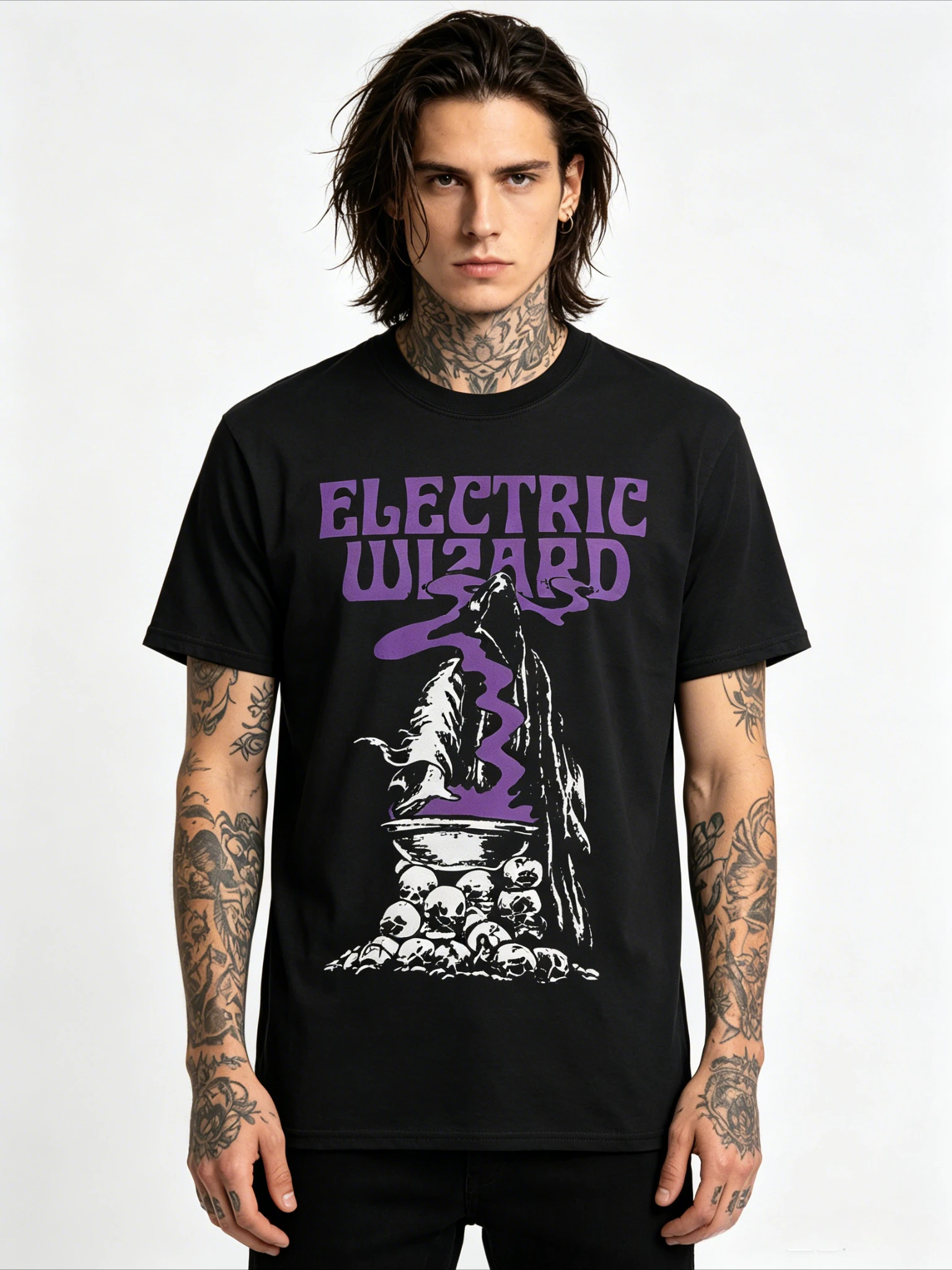 2026      Y2K T-shirt Men Women Breathable Cotton Short Sleeve Crew Neck Occult Wizard Graphic Print Streetwear Tops