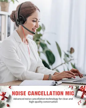 NUBWO HW01 USB耳機/3.5mm電腦耳機,附麥克風,降噪功能,適用於筆記型電腦,輕巧有線PC耳機 8 最佳銷售 附麥克風的USB耳機 - №2