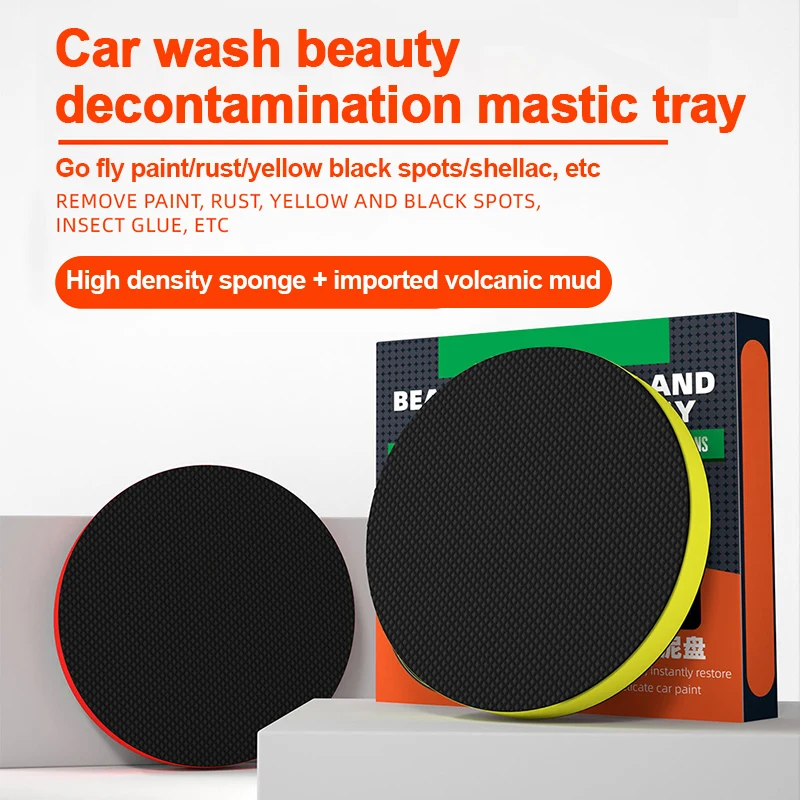 Car beauty grinding clay disk magic decontamination car wash clay remove fly paint clay cloth wiping car artifact tools