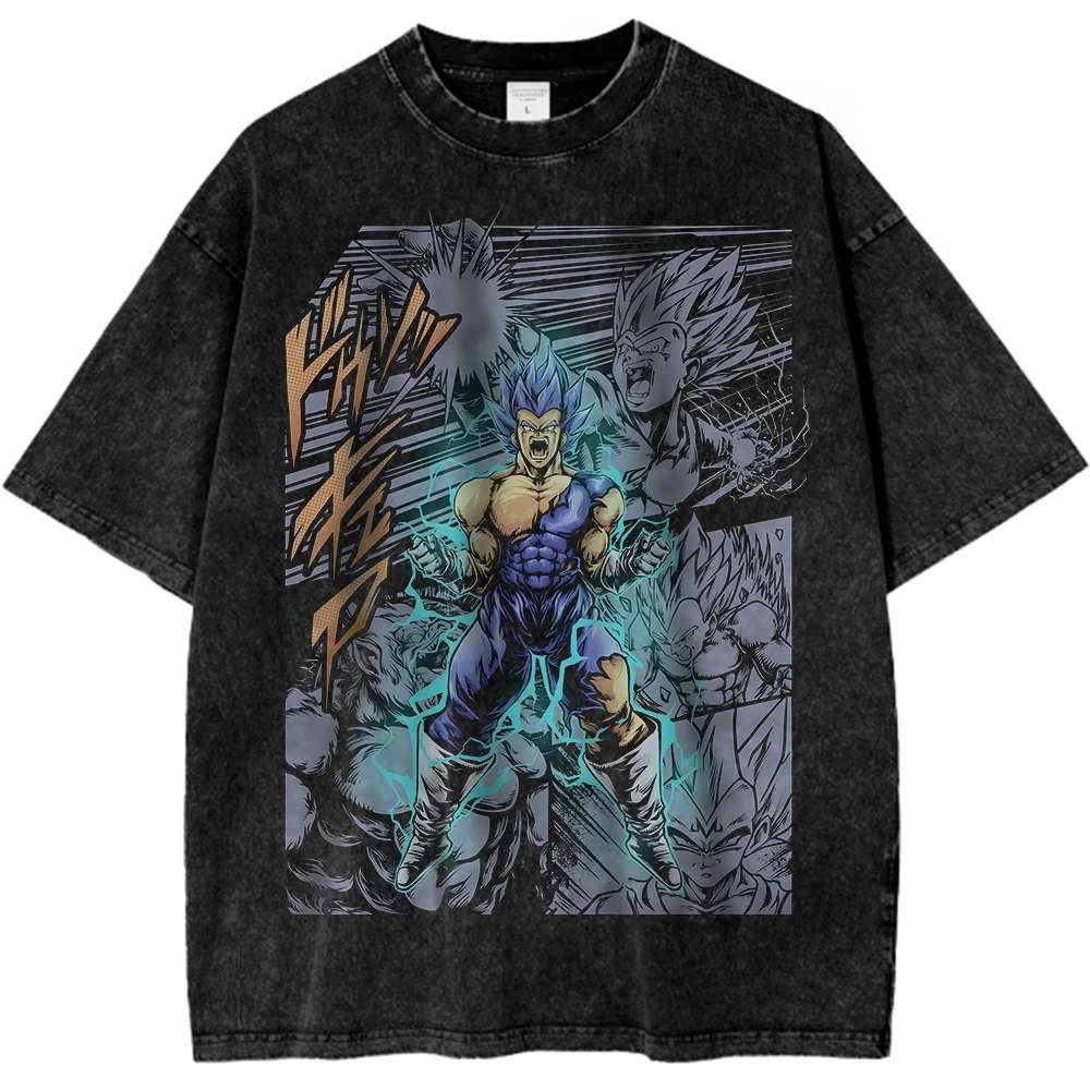 

Dragon Ball Vegeta Vintage Anime Graphic T-Shirt Men's 2026 Summer Fashion Oversize Street Harajuku Y2K Top Streetwear Clothing