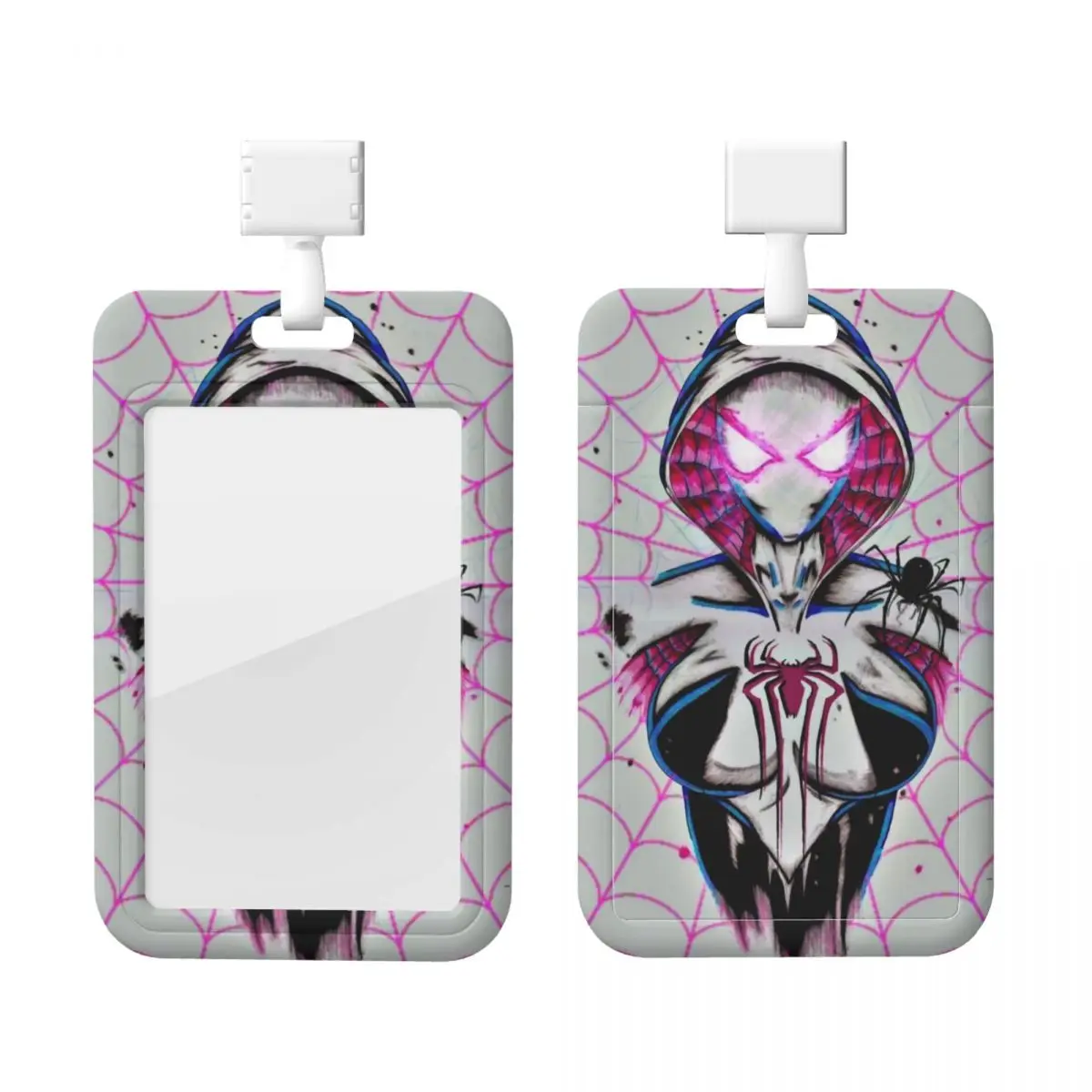 

Пользовательские держатели для бейджей Gwen Stacy Spiderman, держатель для карточек для больниц, унисекс, шейный ремешок с супергероем, держатели для кредитных карт, шейный ремешок