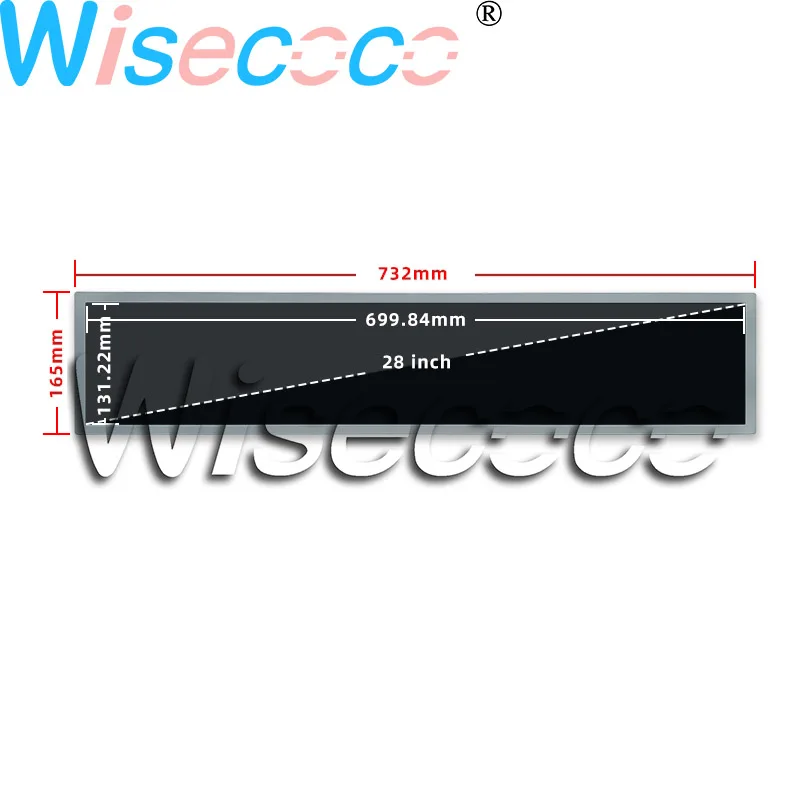28 Inch 1920x360 IPS 60Hz Digital Signage Display Stretch Bar LCD for High Brightness Supermarket Shelf Arcade Cabinet Screen