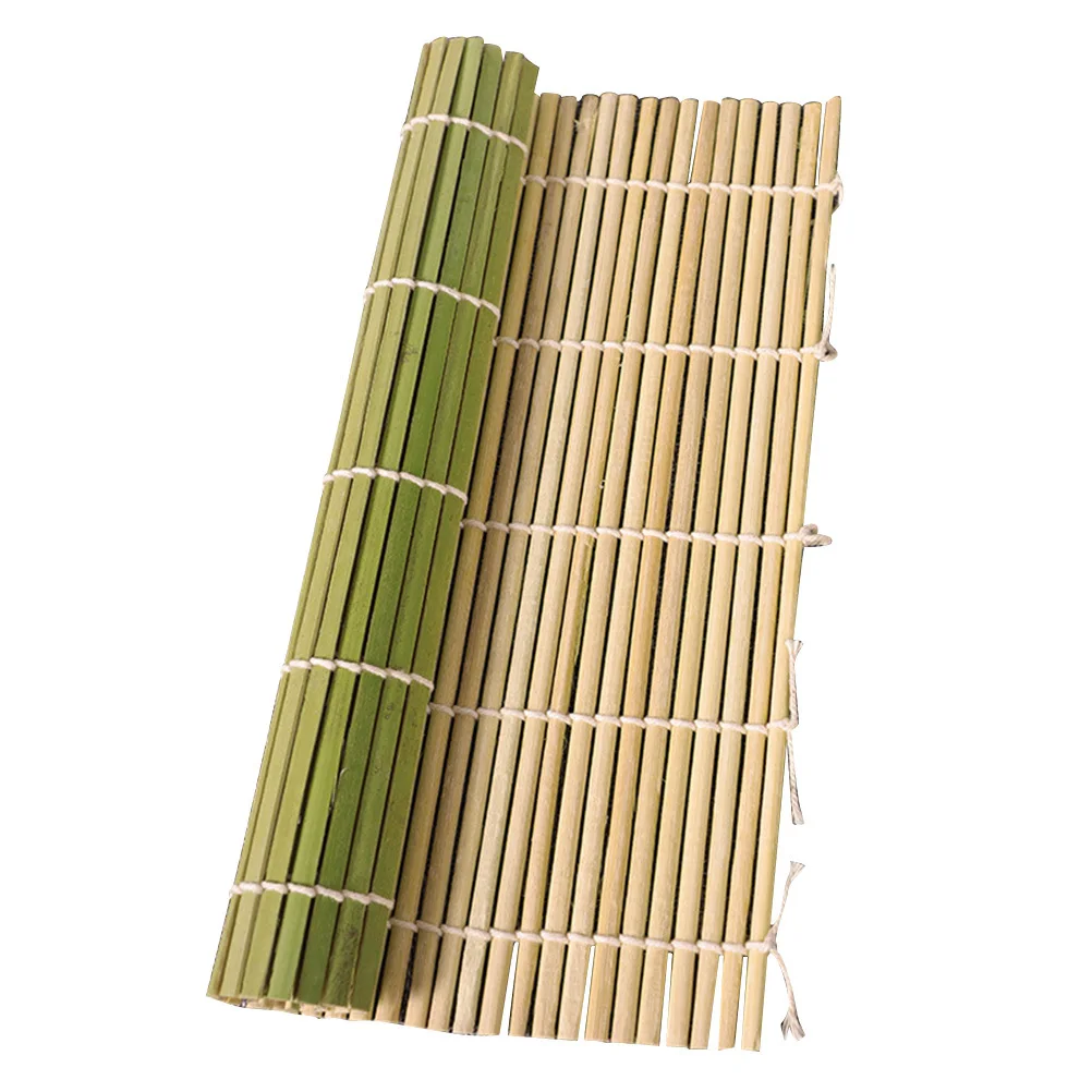 1 Pieza de Esterilla de Bambú Verde de 24x24cm para Enrollar Sushi, Alfombrilla Premium para Hacer Sushi en Casa o en Restaurantes, Herramienta de Fácil Limpieza