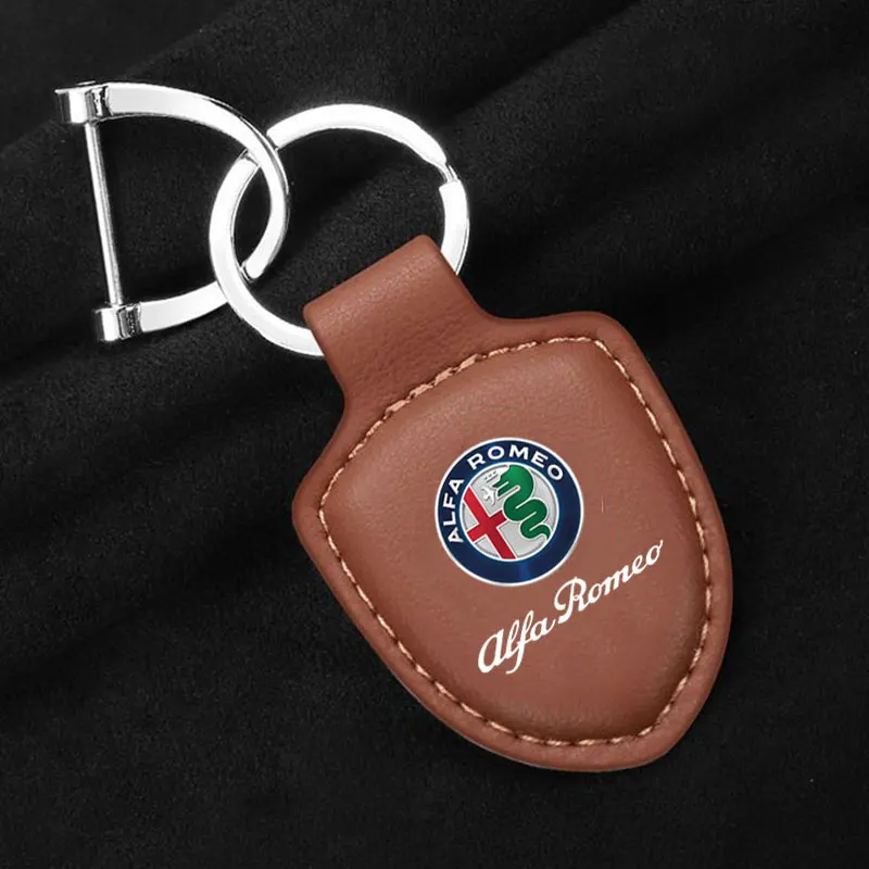Alfa Romeo Lederen Sleutelhanger - Luxe cadeauverpakking