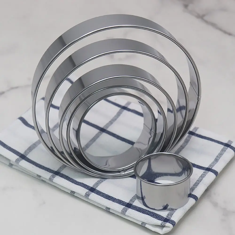 6Pcs/Set Durable Stainless Steel Cake Ring Mold Round Circle DIY Cake Gum Paste Mould 5/7/9/11/13/15cm Wedding Cake Tools