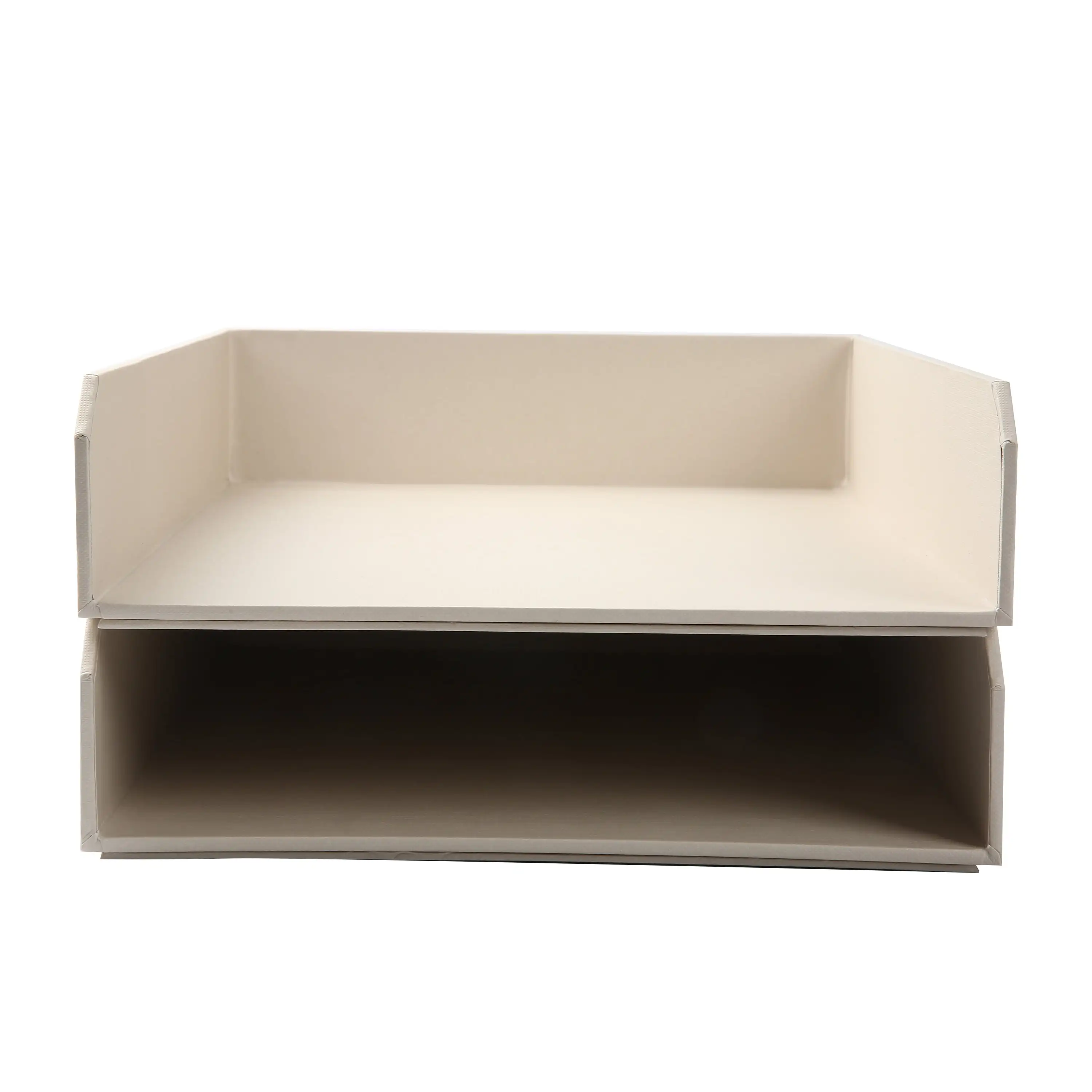 طقم مكون من قطعتين من الورق المقوى وصينية الورق ومنظم المكتب باللون البيج البردي