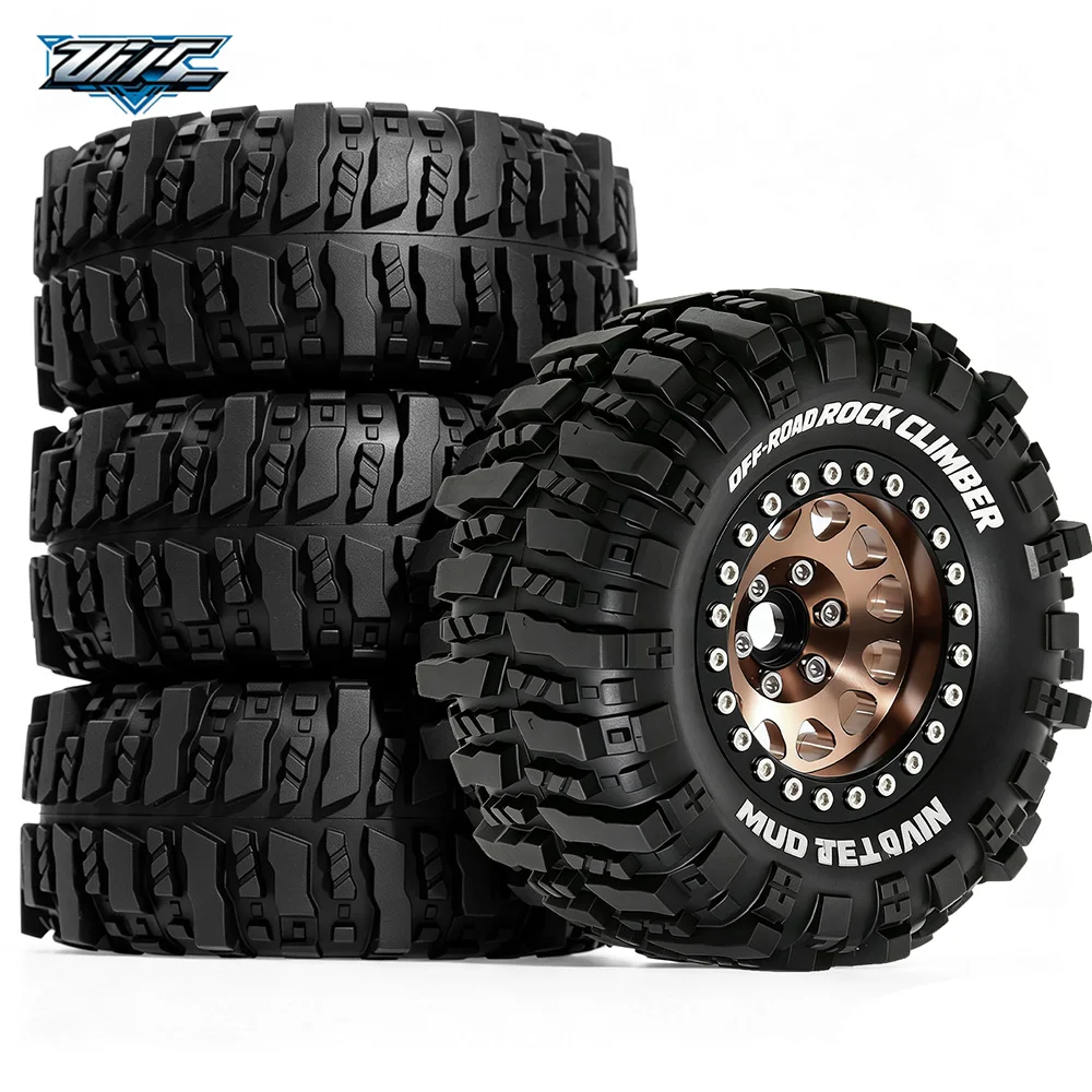 4Pcs 1.9" Aluminum Alloy Wheel Rims Tires Set 95x38mm Off-road for MJX Hyper Go H12Y H12Y+ H12P RC Crawler Spare Parts - view 6