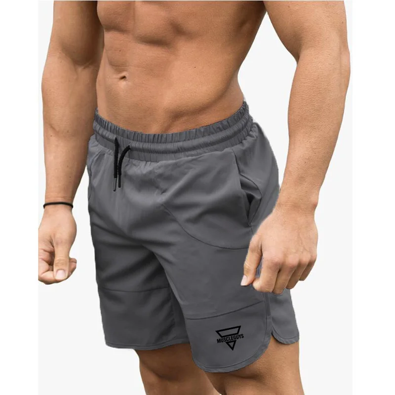 Shorts de Treino Secagem Rápida Masculino com Bolsos, Musculação, Fitness, Ginásio, Esportes, Corrida, Ténis, Verão