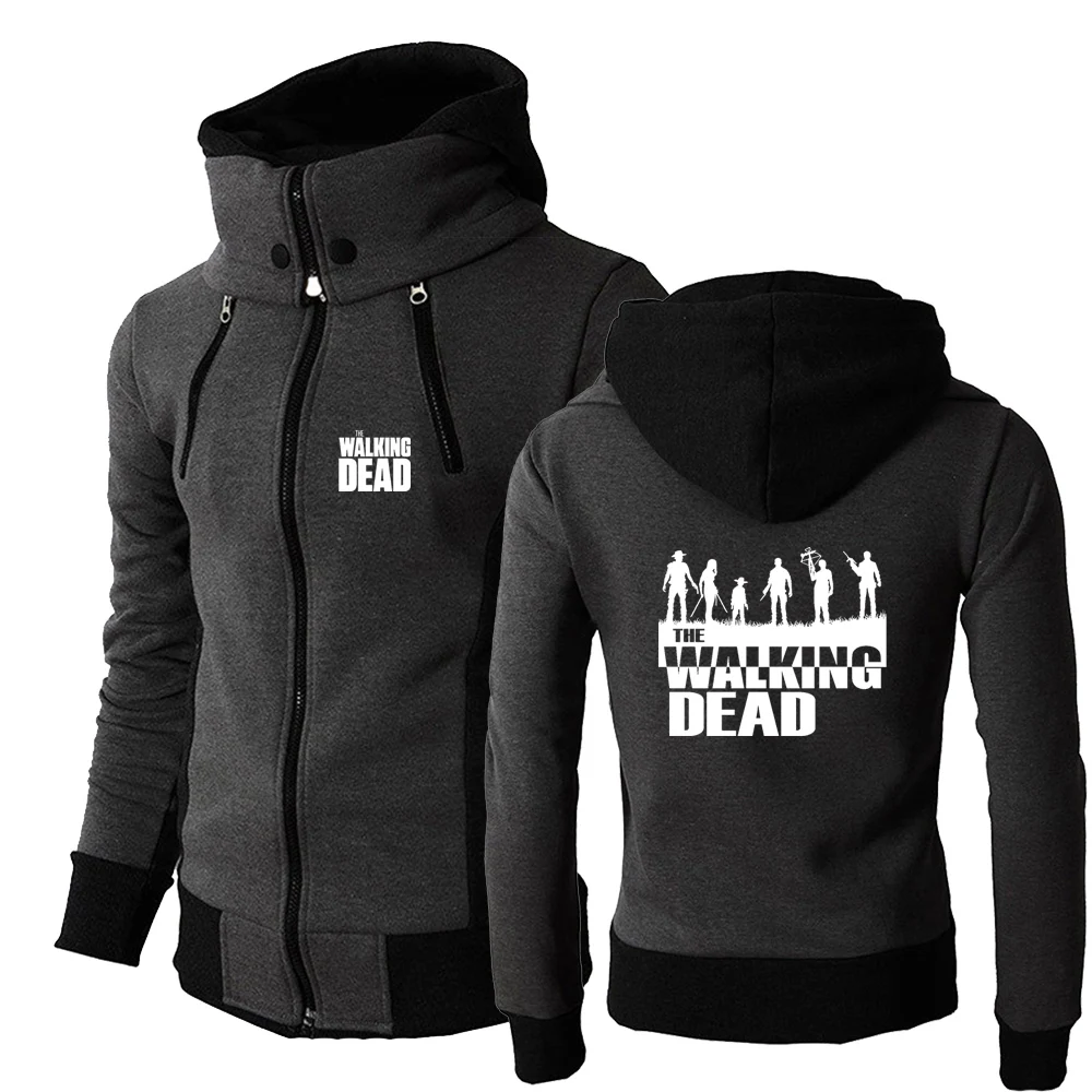 The Walking Dead 2024 Men's Spring and Autumn Zipper Hoodie High-Quality Tri-Color Style Leisure Comfortable Sports Coat