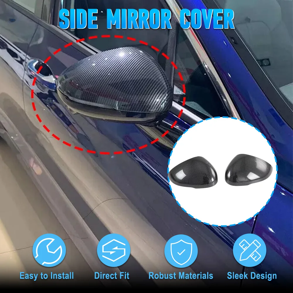 Pair Carbon Fiber ABS Mirror Case Black Side Wing Rearview Mirror Cover for Kia K5 2021 2022 2023