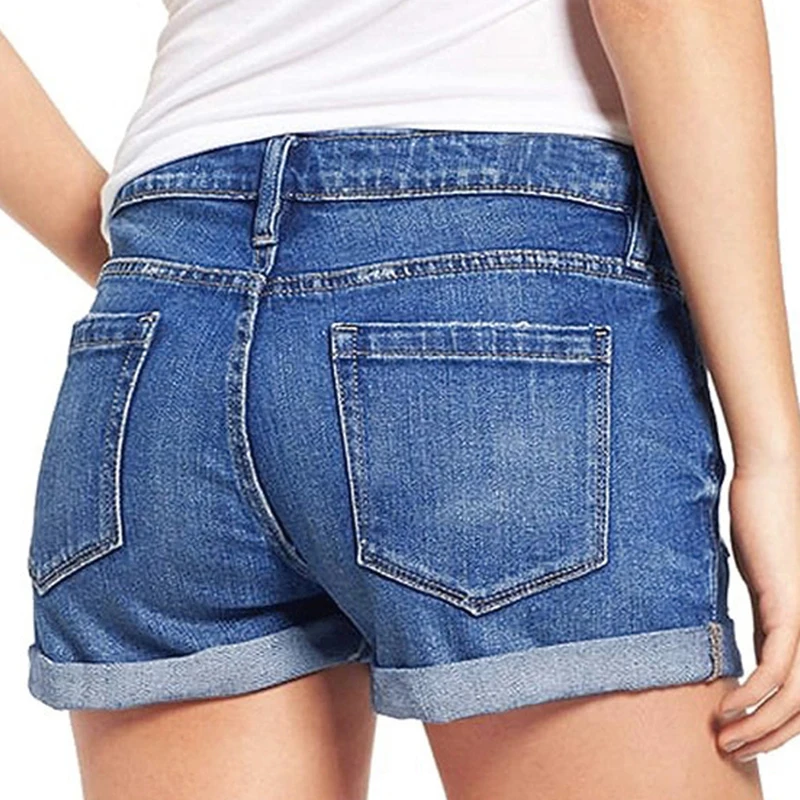 6681 #   ヨーロッパとアメリカの夏の新しいセクシーなハイウエストタイトなピアス高弾性ジーンズ女性のためのデニムショートパンツプラスサイズ