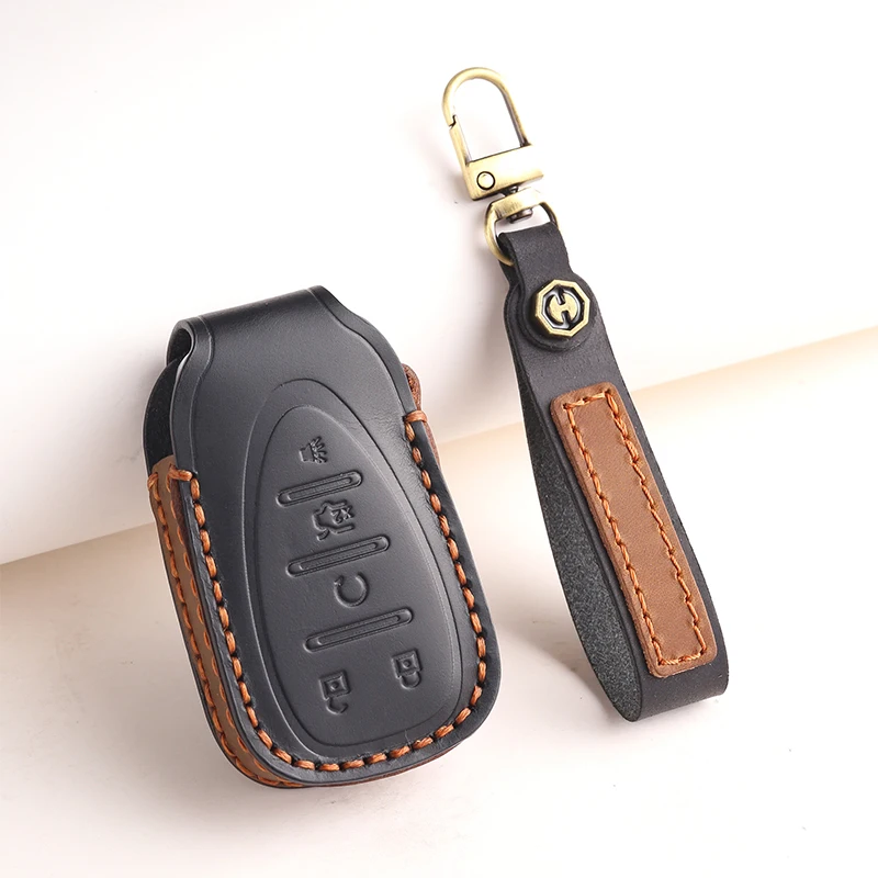 4/5 Buttons Leather Car Key Case Cover for Chevrolet Chevy Camaro Cruze Malibu 2016 2017 2018 2019 2020 Spark Sonic Onix Equinox