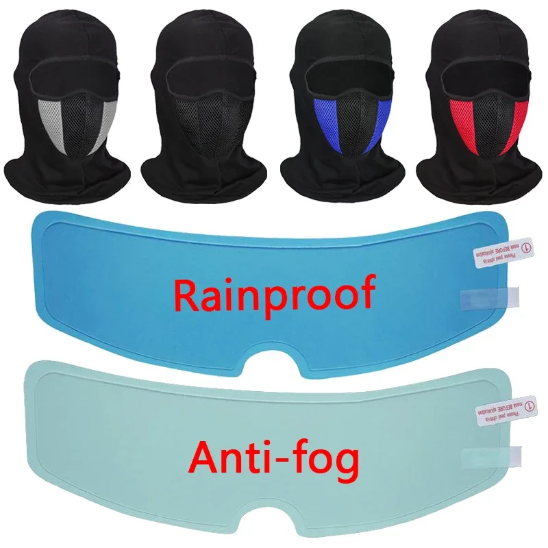 

Balaclava Motorcycle Full Face Mask with Anti-fog Rainproof Helmet Films Motorbike Mask Moto Riding Neck Face Moto Accessories