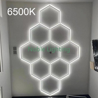 Hexagon LED Lighting Fixture 85-265V 6500K Honeycomb Ceiling Light DIY Garage Workshop Accessories