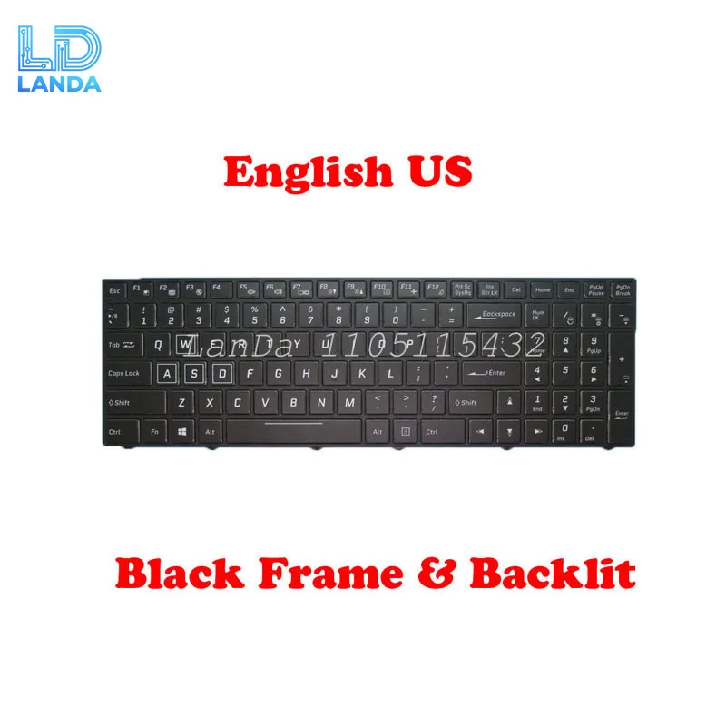 Laptop Colourful Backlit Keyboard For AVADirect Affinity N870HJ1 English US Black Frame New