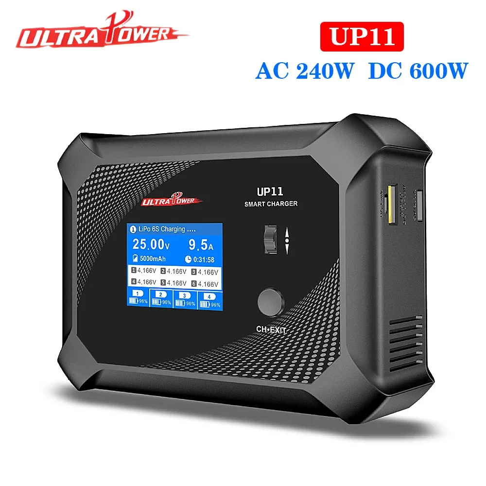 ULTRA POWER UP11 Battery Charger AC 240W DC 600W Four Channels Smart Blance Charger for 1-6S LiPo/LiHV/LiIon/LiFe RC FPV Battery