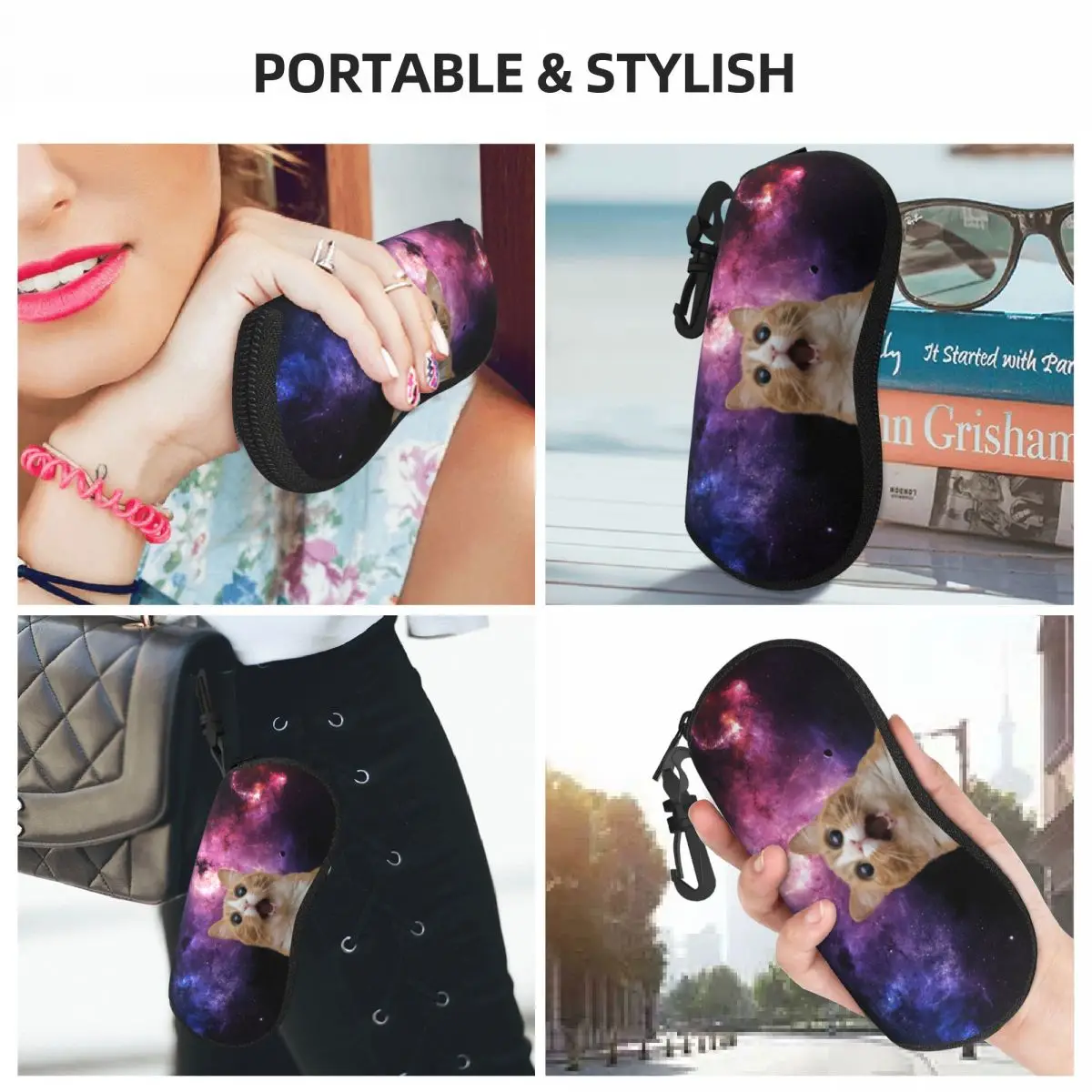 Crazy Cat Glasses Case Fashion Galaxy Space Funny Eyewear Storage Box Anti-Pressure Eyewear Container