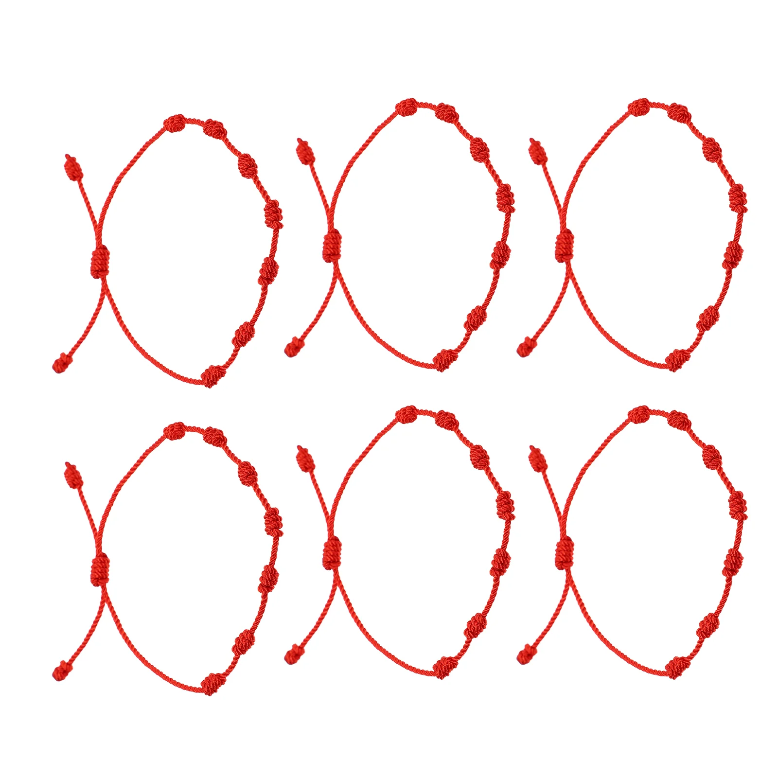 6 Pcs Kids Bracelets Adjustable Hand Strap Red Rope Bangle Wave Knot Wristband Ornament Luck Symbol Jewelry Man