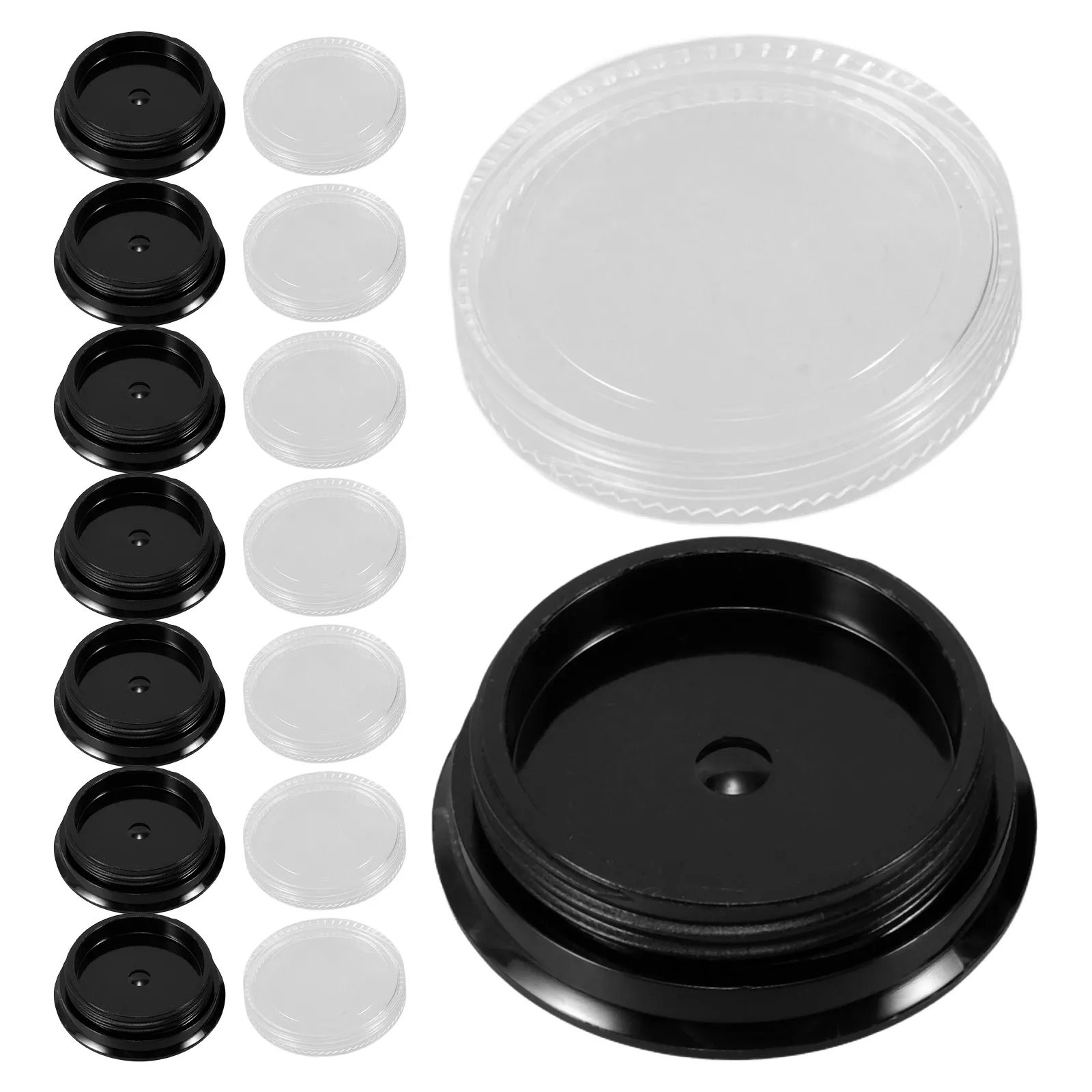

8 Pcs Nail Powder Glitter Storage Jars Plastic Empty Containers Portable Small Round Cases for DIY Manicure Kits